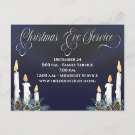 Weihnachtsabend Candlelight Service Kirche Postkarte