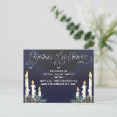 Weihnachtsabend Candlelight Service Kirche Postkarte (Stehend Vorderseite)