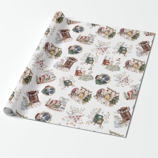 Weihnachtsabend Cosy Little Ons bei Zuhause Gift Geschenkpapier (Ungerollt)