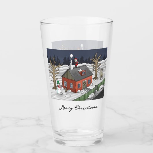 Weihnachtsabend des Weihnachtsmannes Glas (Vorderseite)