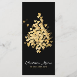 Weihnachtsabend Design Black Gold Flat Menü Menükarte