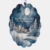 Weihnachtsabend Familienurlaub Foto Ornament Karte (Links)