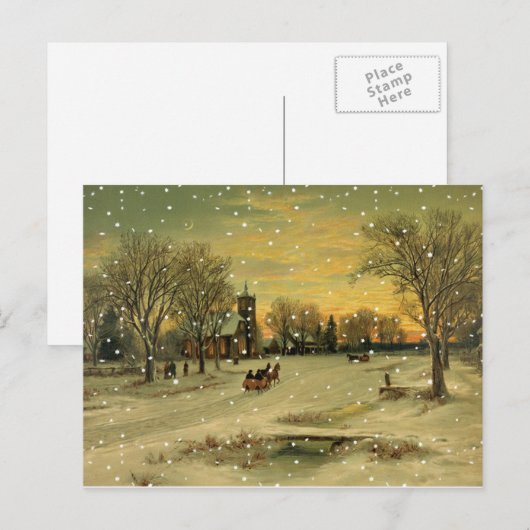 Weihnachtsabend Feiertagspostkarte (Vorne/Hinten)