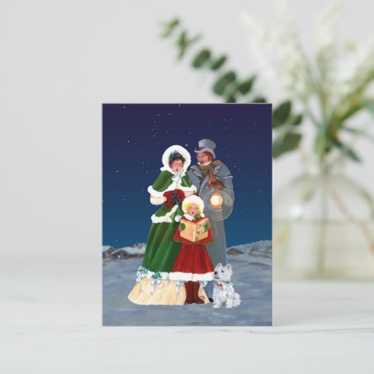 Weihnachtsabend Feiertagspostkarte (Stehend Vorderseite)