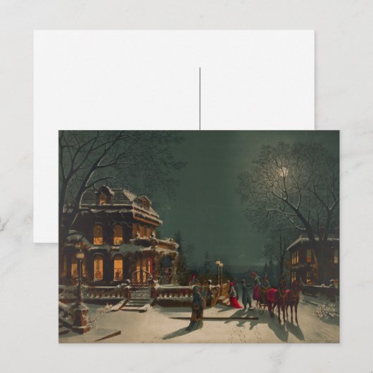 Weihnachtsabend Feiertagspostkarte (Vorne/Hinten)