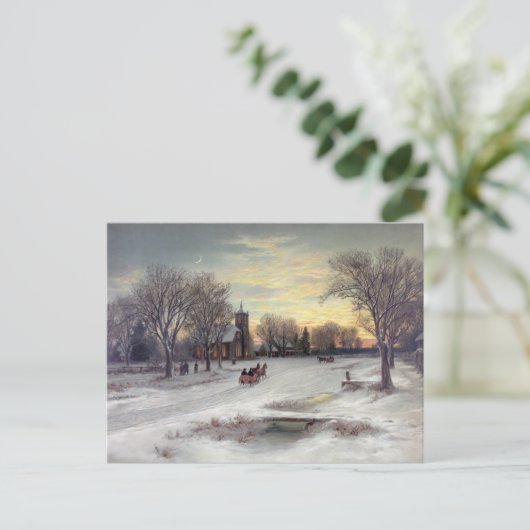 Weihnachtsabend Feiertagspostkarte (Stehend Vorderseite)