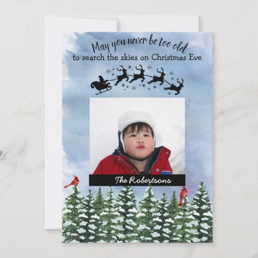 Weihnachtsabend Foto Weihnachtskarte Feiertagskarte (Vorderseite)