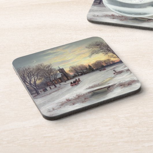 Weihnachtsabend Getränkeuntersetzer (Linke Seite)