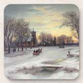 Weihnachtsabend Getränkeuntersetzer (Vorderseite)