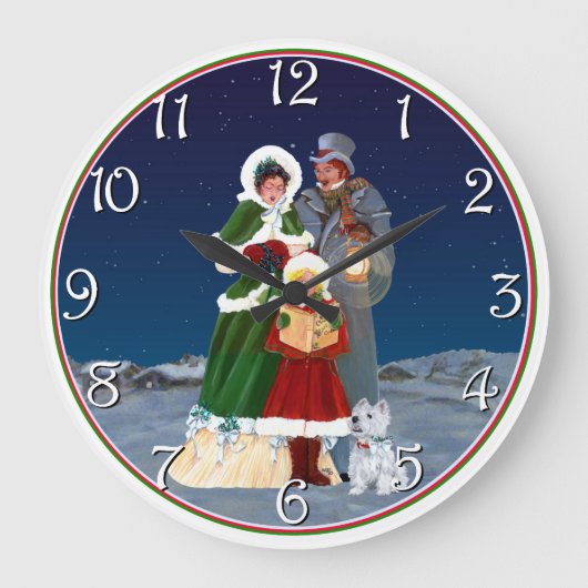Weihnachtsabend Große Wanduhr (Vorderseite)