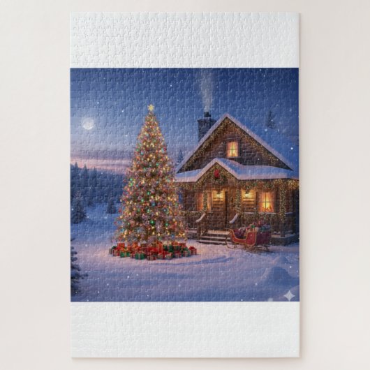 Weihnachtsabend im Mondlicht - gemütliche Puzzelsz Puzzle (Vertikal)