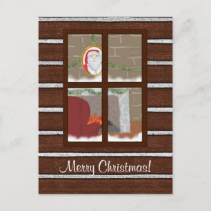 Weihnachtsabend im Weihnachtshaus Postkarte