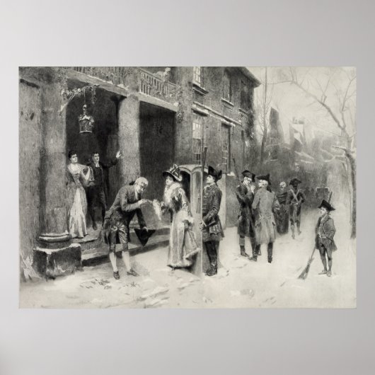 Weihnachtsabend in der Kolonialzeit - Poster/Druck Poster (Vorne)