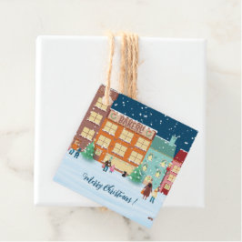 Weihnachtsabend in der Stadt Gefallen Tags Geschenkanhänger