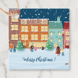 Weihnachtsabend in der Stadt Gefallen Tags Geschenkanhänger