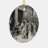 Weihnachtsabend in Kolonialzeit Keramik Ornament (Rechts)