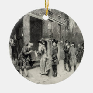 Weihnachtsabend in Kolonialzeit Keramik Ornament