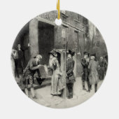 Weihnachtsabend in Kolonialzeit Keramik Ornament (Hinten)