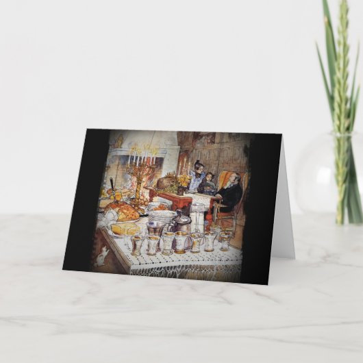 Weihnachtsabend Julaftonen Feiertagskarte (Vorderseite)