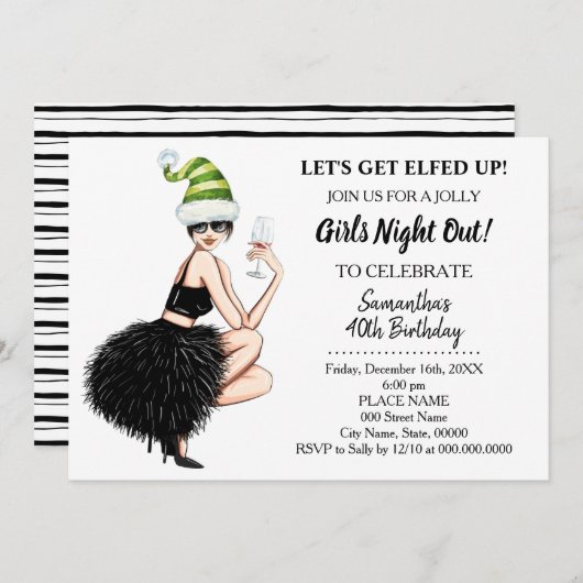 Weihnachtsabend Lasse sich den Geburtstag erledige Einladung (Vorne/Hinten)