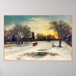 Weihnachtsabend Malerei (1885) von W. C. Bauer Poster