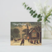 Weihnachtsabend Malerei | Feiertagspostkarte (Stehend Vorderseite)