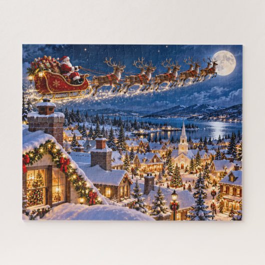 Weihnachtsabend mit Santa Puzzle (Horizontal)
