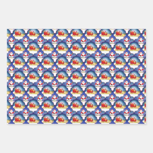 Weihnachtsabend mit Santa & Rudolph Geschenkpapier Set (Vorderseite 2)