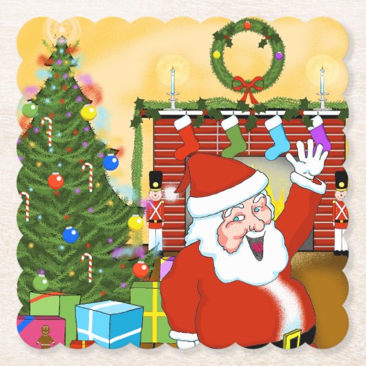 Weihnachtsabend mit Weihnachtsfest-Untersetzer Untersetzer (Vorderseite)