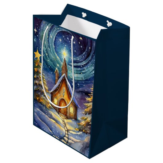 Weihnachtsabend Mittlere Geschenktüte (Rückseite Schrägansicht)