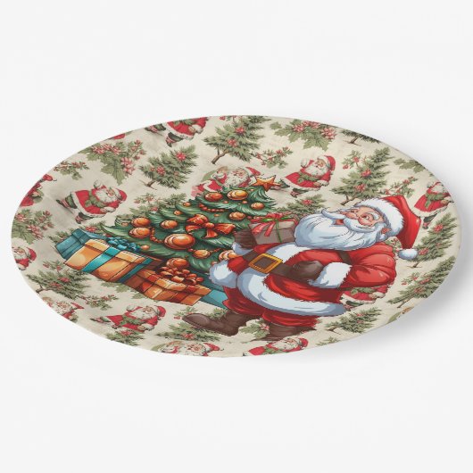 Weihnachtsabend Pappteller (Schrägansicht)