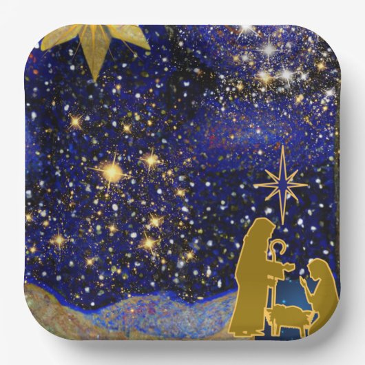 Weihnachtsabend Pappteller (Vorderseite)