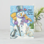 Weihnachtsabend Party 2 Einladung (Stehend Vorderseite)