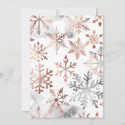 Weihnachtsabend Party boho metallische Aquarell Einladung (Rückseite)