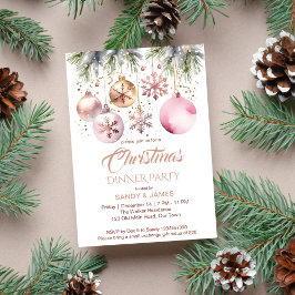 Weihnachtsabend Party boho metallische Aquarell Einladung