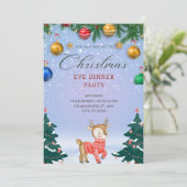 Weihnachtsabend Party Einladung (Stehend Vorderseite)