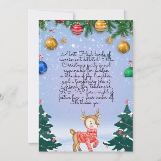 Weihnachtsabend Party Einladung (Rückseite)