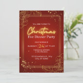 Weihnachtsabend Party Einladung (Stehend Vorderseite)