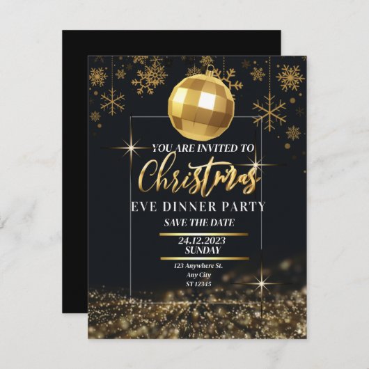Weihnachtsabend Party Einladung Card (Vorne/Hinten)