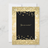 Weihnachtsabend Party Gold Glitzer Winterwunder Einladung (Rückseite)