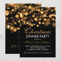 Weihnachtsabend Party Gold Sparkling Stars