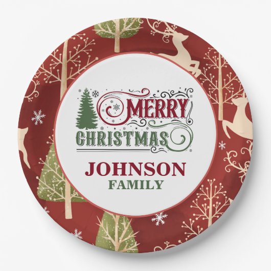 Weihnachtsabend Party Paper Teller (Vorderseite)