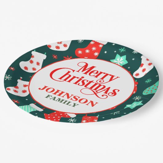 Weihnachtsabend Party Paper Teller (Schrägansicht)