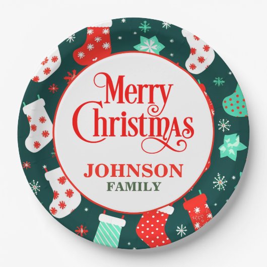 Weihnachtsabend Party Paper Teller (Vorderseite)