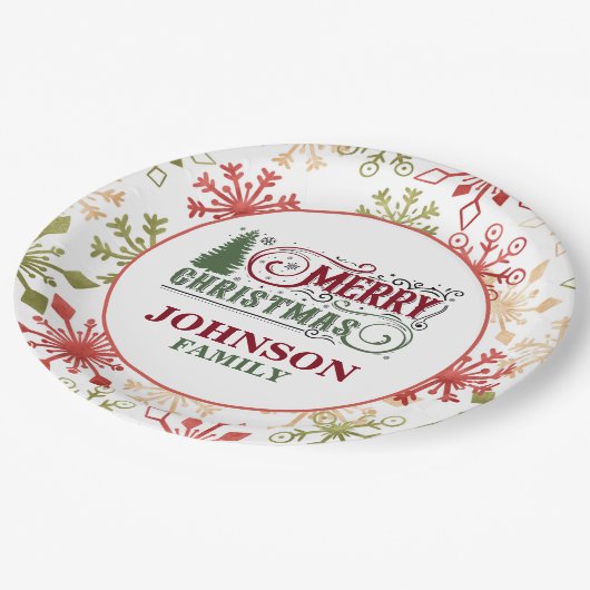 Weihnachtsabend Party Paper Teller (Schrägansicht)