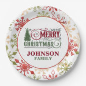 Weihnachtsabend Party Paper Teller (Vorderseite)