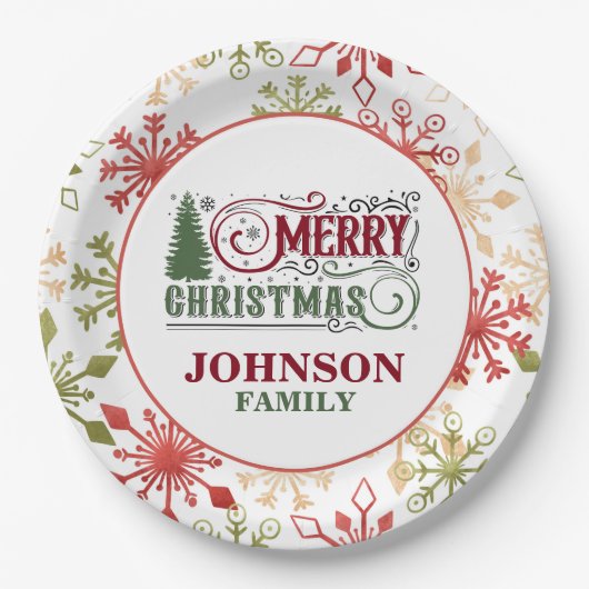 Weihnachtsabend Party Paper Teller (Vorderseite)