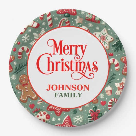 Weihnachtsabend Party Paper Teller (Vorderseite)