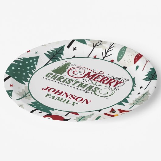 Weihnachtsabend Party Paper Teller (Schrägansicht)