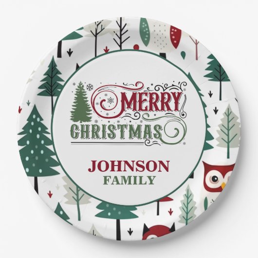 Weihnachtsabend Party Paper Teller (Vorderseite)